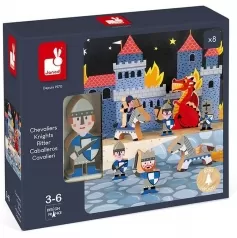 set cavalieri story, 8 personaggi, in legno