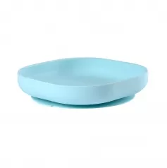 piatto con ventosa - silicone - blu