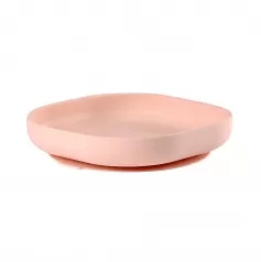 piatto con ventosa - silicone - rosa