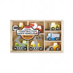 veicoli del cantiere in legno - 8 pezzi con scatola - ottima idea regalo!