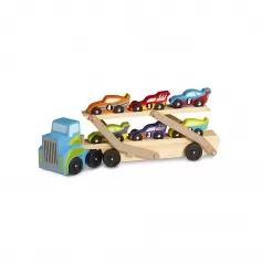 tir per trasporto di auto da corsa - legno - 8 pezzi - perfetta idea regalo!