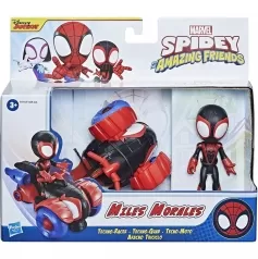 marvel spidey e i suoi fantastici amici - miles morales con techno-racer (personaggio 12cm)