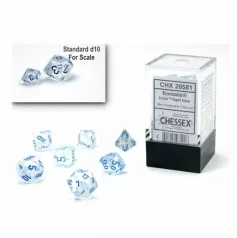 mini borealis icicle/azzurro - set di 7 dadi poliedrici