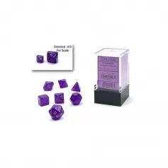 mini borealis viola/oro - set di 7 dadi poliedrici