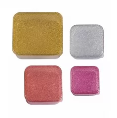 set di contenitori porta pranzo e porta merenda - glitter rosa e oro