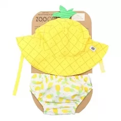 set baby costumino contenitivo + cappellino - ananas - taglia 6-12 mesi