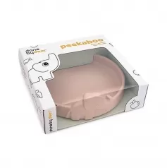 piatto anti-scivolo in silicone alimentare -peekaboo-elphee - rosa cipria