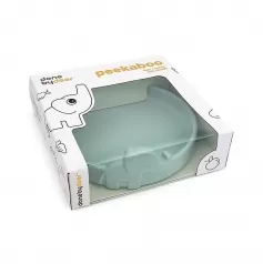 piatto anti-scivolo in silicone alimentare -peekaboo -elphee - celeste