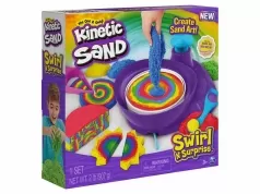 kinetic sand - swirl and surprise set 907g di sabbia e attrezzi