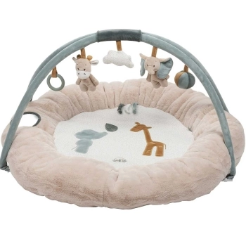 tappeto pouf con archi luna e axel in peluche baige