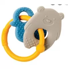 massaggia gengive in silicone beige arancione e giallo