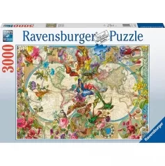 mappamondo flora e fauna - puzzle 3000 pezzi