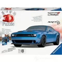 dodge challenger hellcat blu - puzzle 3d 108 pezzi
