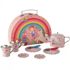 set da te e cucina con 8 pezzi in metallo - fatine arcobaleno