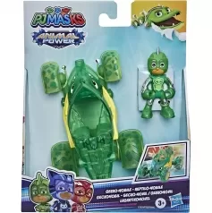 pj masks - veicolo animal power di gekko con personaggio