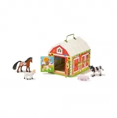 fattoria in legno trasportabile con chiavistelli - animali inclusi!