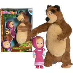 masha e orso - personaggio 12cm e peluche 25cm