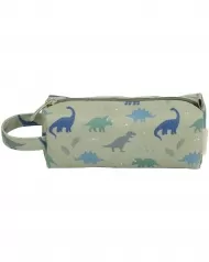 astuccio per la scuola con chiusura a zip - dinosauri - 20x8x7 cm