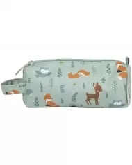 astuccio per la scuola con chiusura a zip - amici della foresta - 20x8x7 cm