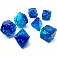 gemini blu/azzurro luminary - set di 7 dadi poliedrici