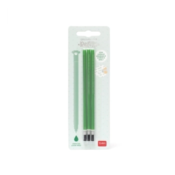 set di 3 ricariche per penne gel cancellabili - colore verde