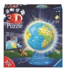 globo mappamondo night edition - puzzle 3d 180 pezzi