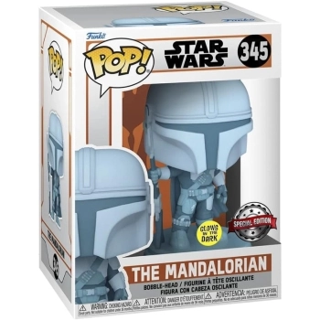 star wars: mandalorian - mandalorian holo glow in the dark 9cm - funko pop 345