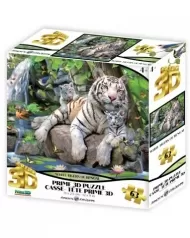 tigre bianca del bengala - puzzle 3d 63 pezzi