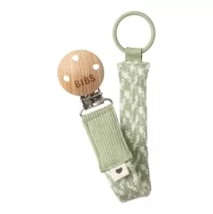 reggiciuccio universale paci clip - salvia e avorio - 100% cotone biologico gots!