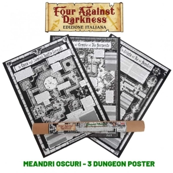 four against darkness - meandri oscuri - 3 dungeon poster