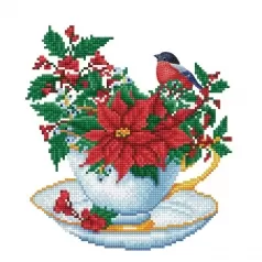 festive cuppa - diamond dotz intermediate dd6.038 32x32cm