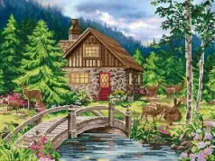 old stone cottage - diamond dotz advanced dd14.006 62x82cm