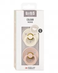 ciuccio colour - tettarella anatomica in gomma naturale - avorio e rosa cipria - taglia 6 mesi+