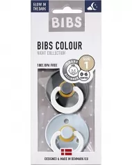 ciuccio colour glow - tettarella ciliegia in gomma naturale - iron e baby blue size 1 - taglia 0-6 mesi