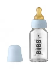 set completo biberon in vetro - baby blue - 110ml riciclabile e lavabile in lavastoviglie! - nuovo design