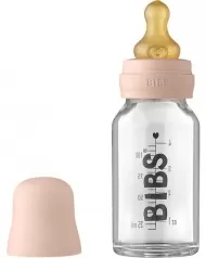 set completo biberonin vetro - rosa cipria - 110ml riciclabile e lavabile in lavastoviglie! - - nuovo design