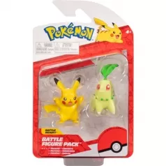 pokemon battle figure - pikachu + chikorita