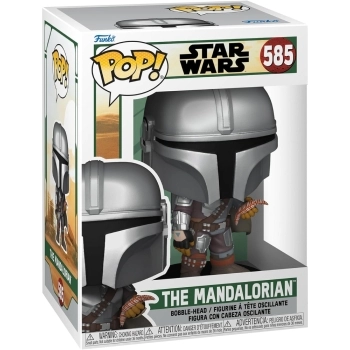 star wars: the book of boba fett - the mandalorian with pouch 9cm - funko pop 585