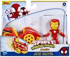 marvel spidey e i suoi fantastici amici - iron man con veicolo (personaggio 12cm)