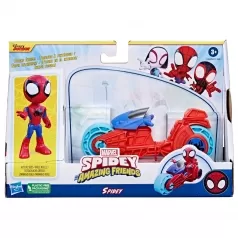 marvel spidey e i suoi fantastici amici - spidey con motocicletta (personaggio 12cm)
