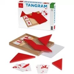tangram rosso con carte
