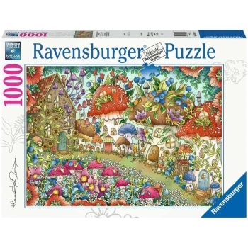 case di fiori e funghi - puzzle 1000 pezzi