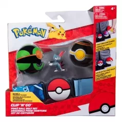 pokemon clip n go poke ball set cintura wave 3 - dusk ball, luxury ball, and sneasel