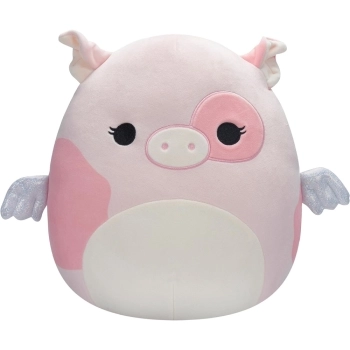 squishmallows - peety pink spotted pig with wings - peluche 30cm