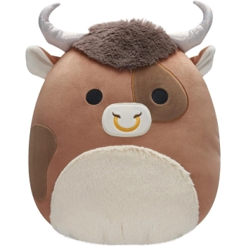 squishmallows - shep brown spotted bull - peluche 30cm