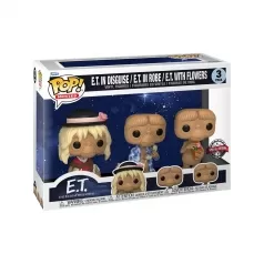 e.t. the extra-terrestrial - e.t. in disguise, e.t. in robe, e.t. with flowers 9cm - funko pop 3 pack