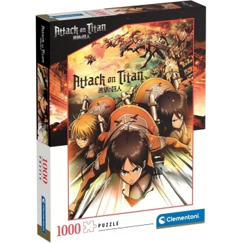 attack on titan - eren, mikasa e armin - puzzle 1000 pezzi