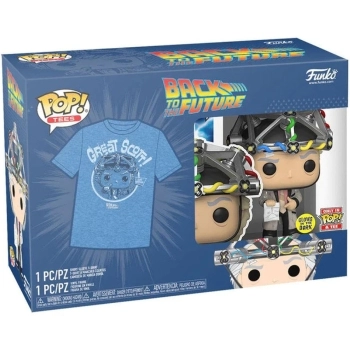 back to the future: doc with helmet - funko pop & t-shirt - taglia m