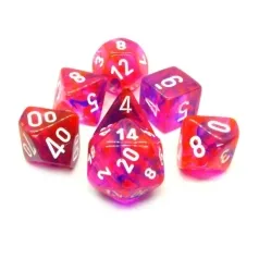 lab dice nebula black light special/white - set di 7 dadi poliedrici