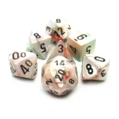 lab dice lustrous sea shell/black - set di 7 dadi poliedrici